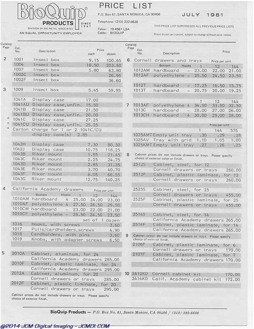 BioQuip 1980-1981 Catalog page scan